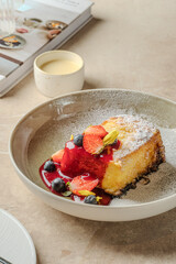French Toast Berries Custard and Elegant Presentation