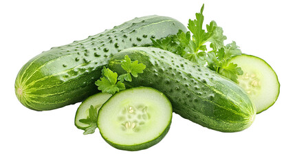 Cucumber Isolated in White background, Full size Vegetable