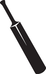 Cricket Bat Icon Silhouette | Black Vector for Athletic and Sports Art