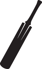 Cricket Bat Icon Silhouette | Black Vector for Athletic and Sports Art
