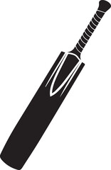 Cricket Bat Icon Silhouette | Black Vector for Athletic and Sports Art