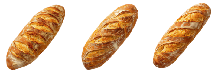 Set of a Italian bread on a transparent background 