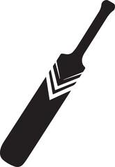 Cricket Bat Icon Silhouette | Black Vector for Athletic and Sports Art