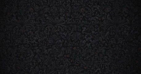 Intricate black damask wallpaper  Floral vines, gothic style ,  motif,  element