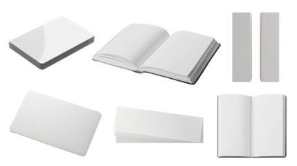 Brochure and card designs on a white backdrop, PNG, created with Generative AI