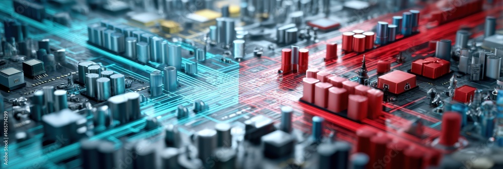 Leinwandbilder digital clash between us and china chips on a futuristic battlefield highlighting technological riva