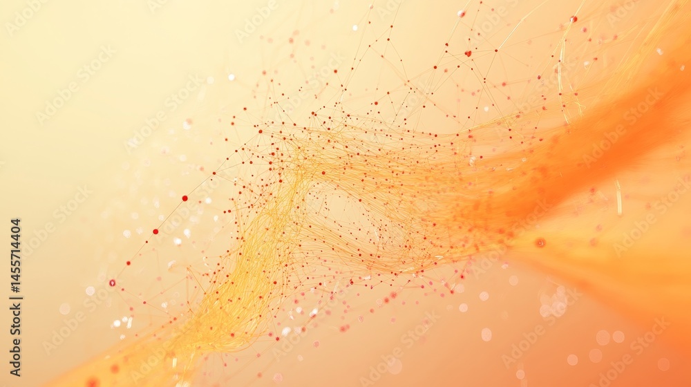 Poster abstract orange wave pattern showcasing flowing lines and textures in a vibrant gradient during soft