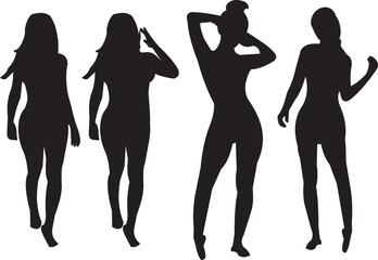 Female Silhouette Posing with Hand in Hair in Stylish Stance