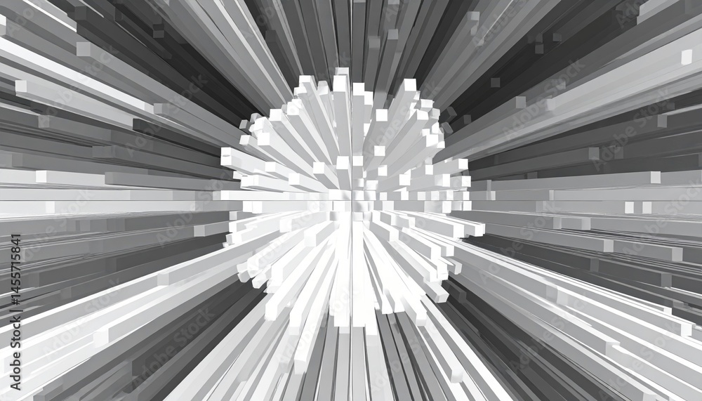 Aufkleber dynamic light burst abstract art digital space graphic design futuristic environment 3d viewpoint vi