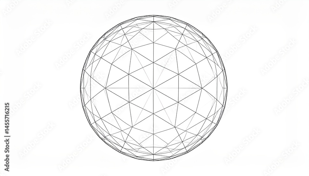 Poster geometric exploration of a sphere digital space 3d visualization abstract environment aerial view sc