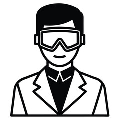 doctor with futuristic art glasses vector on white background