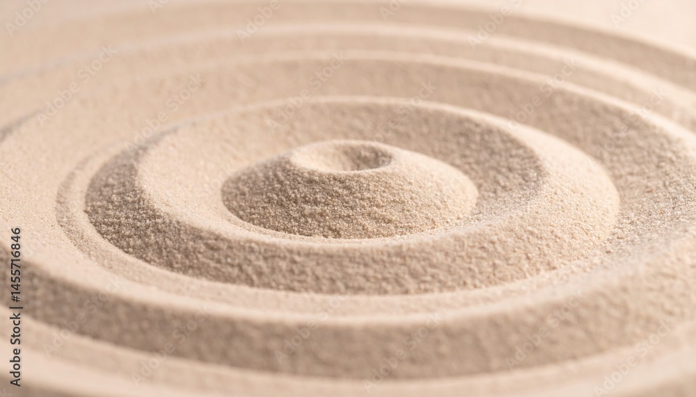 Poster rippling sand patterns abstract art minimalist design indoor studio close-up view tranquility concep