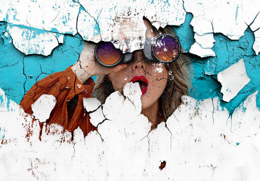 Distressed Urban Wall Photo Template