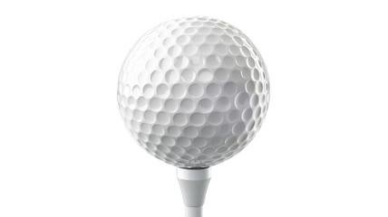 Golf ball on tee close up macro detail sport equipment course game play on transparent background