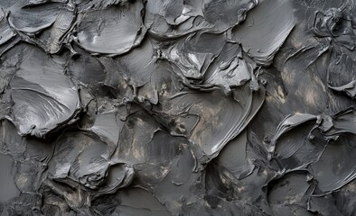 Abstract textured gray surface with layered paint creating depth and artistic expression