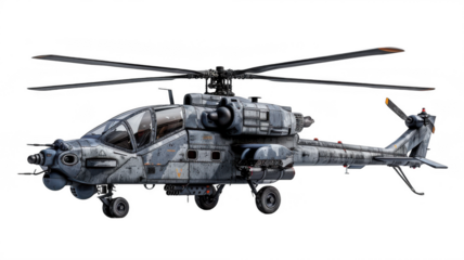 Apache helicopter military aircraft aviation rotorcraft transportation on transparent background
