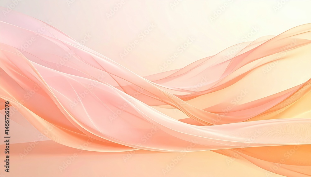 Poster delicate flowing fabric patterns abstract art digital creation soft color palette aerial perspective