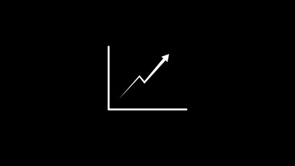 Graph up business icon up animation 4k animated