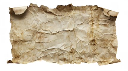 Old paper texture background aged parchment antique grunge vintage sheet on transparent background