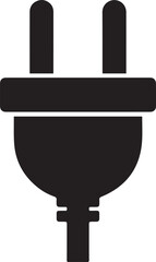 Electric Plug Silhouette | Black Vector Illustration