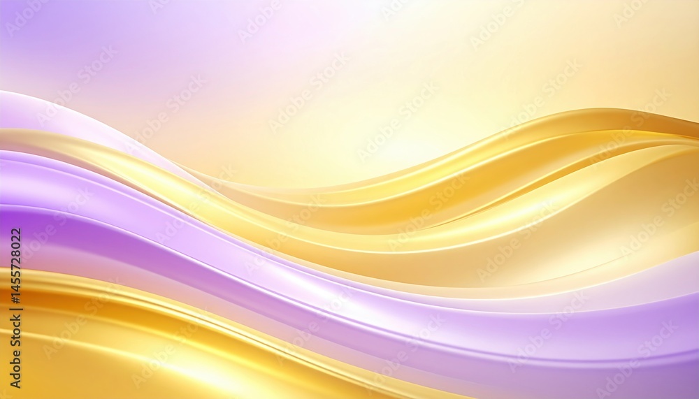Aufkleber flowing wave patterns in soft purple and gold abstract art digital design bright background aestheti