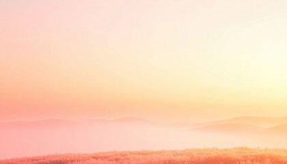 Fototapeta premium Captivating sunrise over misty landscape nature photography serene environment horizontal view tranquility concept