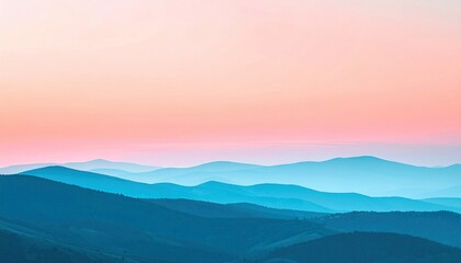 Fototapeta premium Sunset over rolling hills nature landscape tranquil environment panoramic view serenity concept