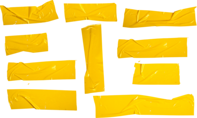 Yellow Duct Tape Strips Set Illustration for Repair and Craft Design Projects