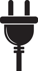 Electric Plug Silhouette | Black Vector Illustration