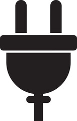 Electric Plug Silhouette | Black Vector Illustration
