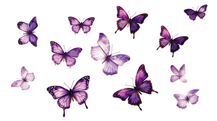 Purple butterfly wallpaper background aesthetic flying butterflies art on transparent background