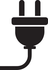 Obraz premium Electric Plug Silhouette | Black Vector Illustration