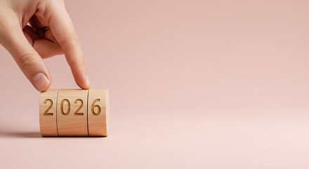 Setting Goals for 2026 with Wooden Number Blocks Future Planning Stock Photography