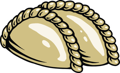 Pastel Indonesian Local Food Illustration