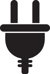 Electric Plug Silhouette | Black Vector Illustration