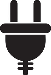 Electric Plug Silhouette | Black Vector Illustration