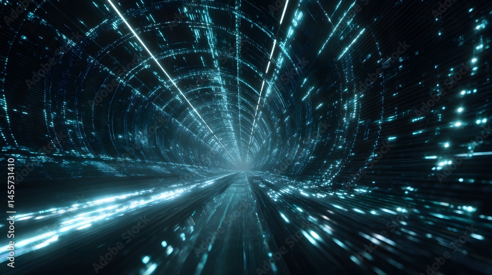 Aufkleber illuminating data streams in the digital veins an impressive technicolor digital wallpaper of a futu