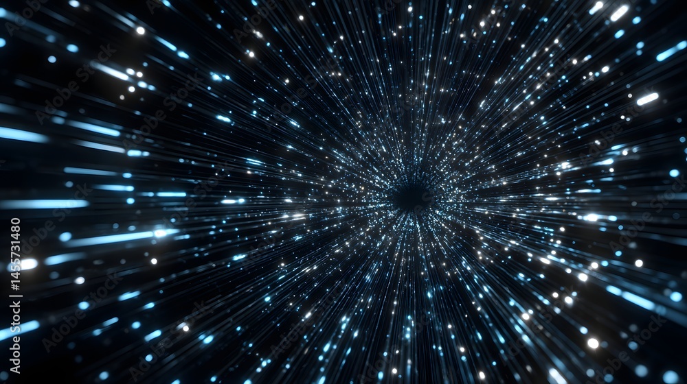 Aufkleber a journey through a tunnel of light streaks abstract data stream visualization tech wallpaper futuri