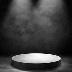 Elegant Round Stage with Dramatic Lighting for Product Display and Presentation Backdrop