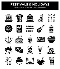 Collection of 25 Festival & Holiday Icons