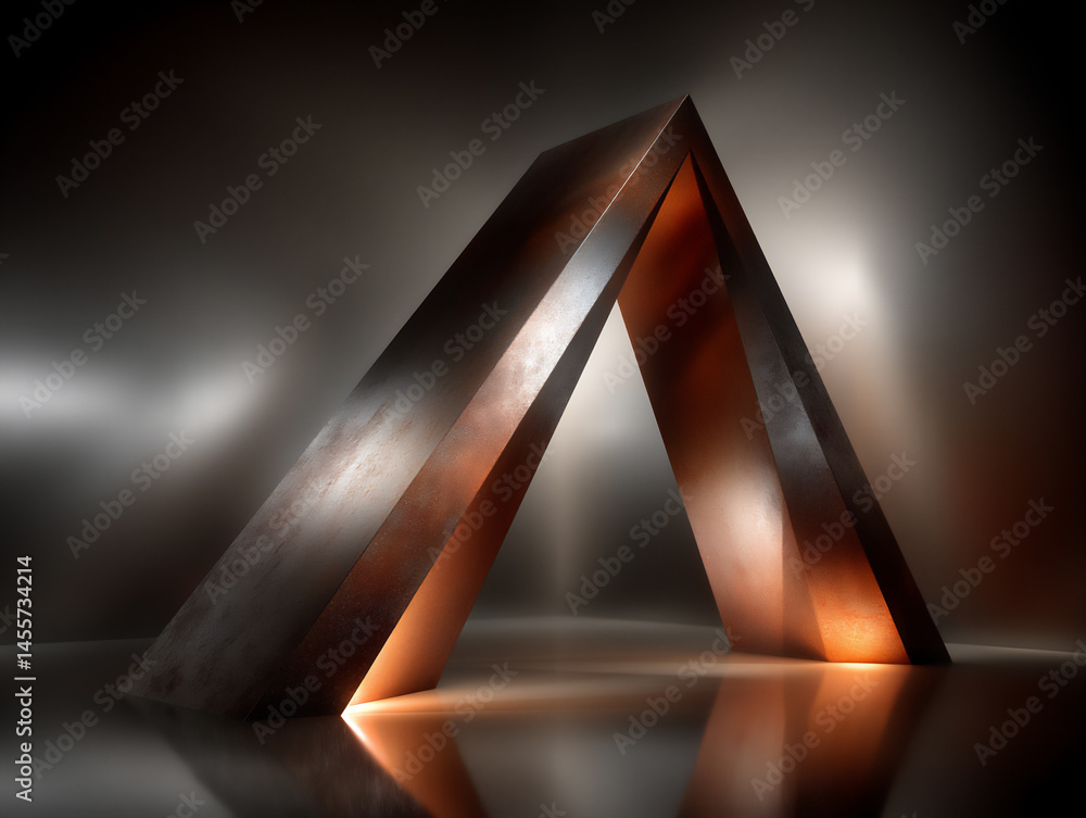 Poster abstract geometric easel and canvas representation