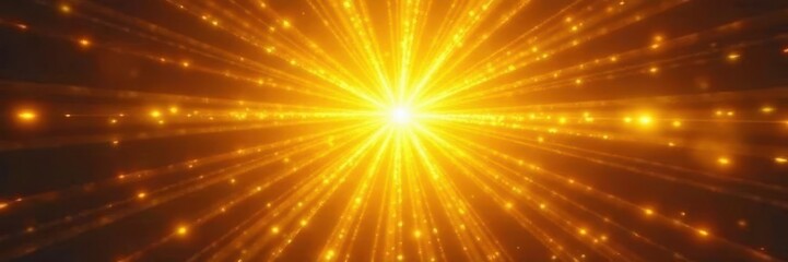 Fototapeta premium Abstract yellow starburst, radiating light effect, dramatic, golden, light