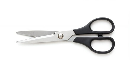 Open scissors on white background isolated view of cutting tool