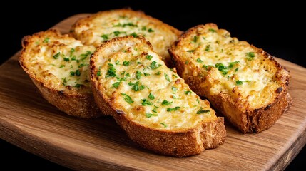 These crispy, cheesy garlic bread slices, with their golden, gooey cheese and aromatic herbs, are the perfect side dish for any meal.


