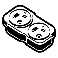 Dual Power Outlet Strip Vector – Electrical Plug Illustration