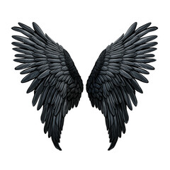 Obraz premium black wings isolated on white Black angle wings isolated on white or transparent background