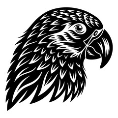 Tribal Parrot Head Silhouette Vector