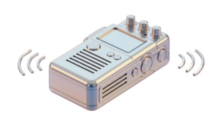 Isolated Silver Walkie Talkie