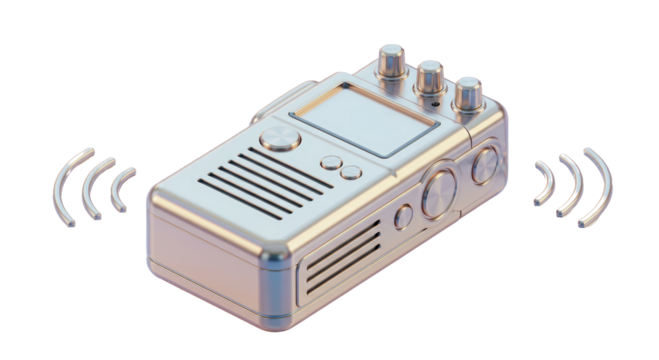 Isolated Silver Walkie Talkie