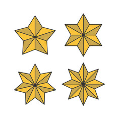Obraz premium Set of star icon isolated simple silhouette flat style.